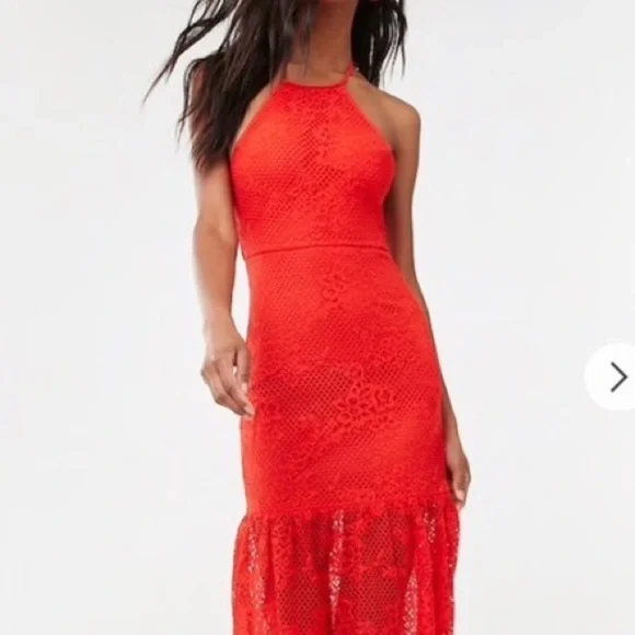 Forever 21 Dresses Forever2 Lace Halter Dress Dukes Of Dallas